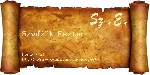 Szvák Eszter névjegykártya